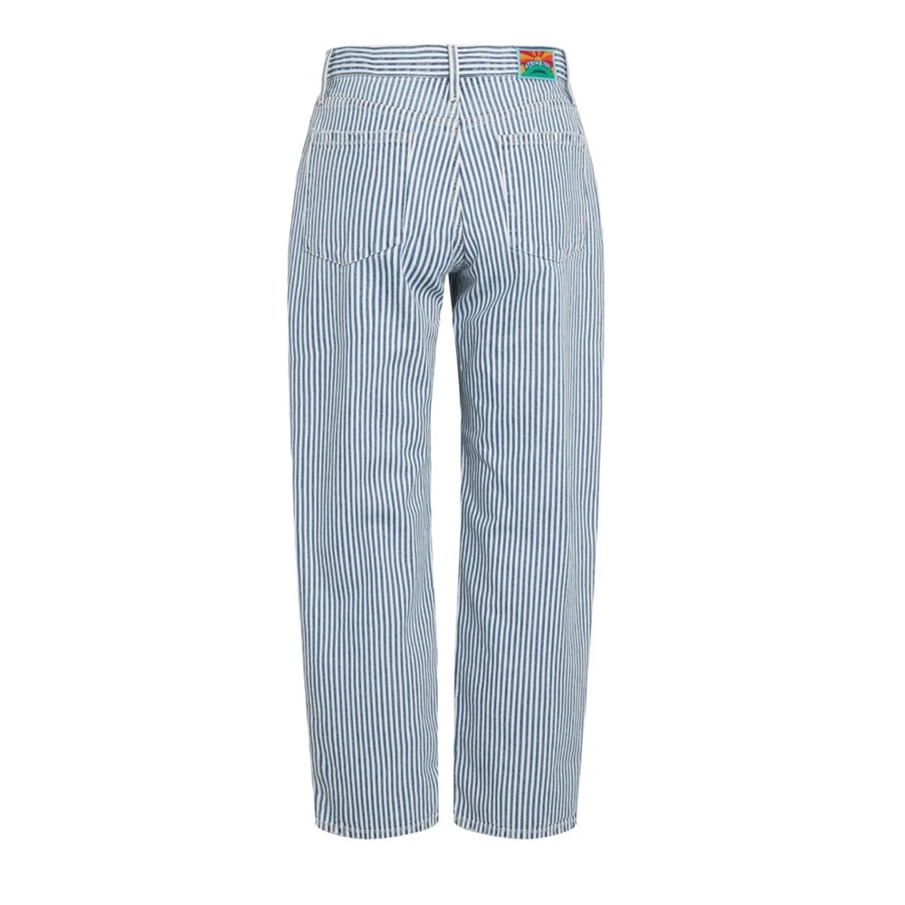 Daily Blue Blue Striped Women's Straight Leg Jeans